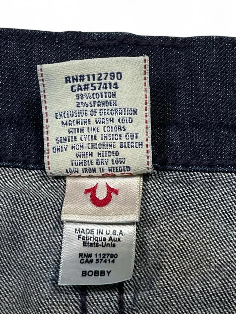 True Religion Bobby Camo Laser Straight Asum Camoflaged Blue Jeans W35 L35 Stack